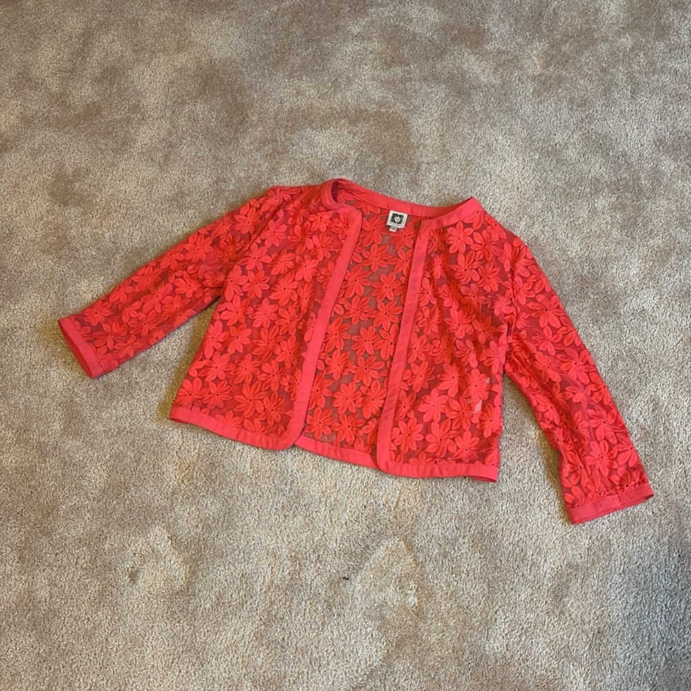 Anne Klein see threw crop jacket